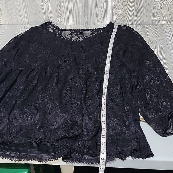 Torrid Black Lace Peasant Babydoll Top Womens Plus Size 3X NWT - Picture 7 of 10